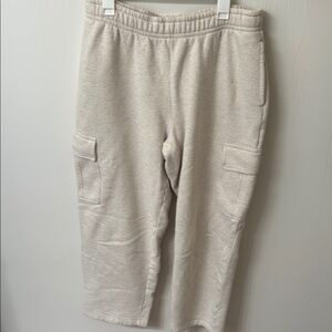 Aritzia Cream Cargo Sweatpants